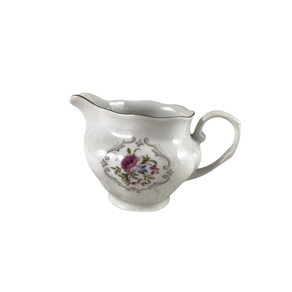 Rose Creamer Pitcher Vintage Jarolina Karolina Favolina China Pink Floral Poland